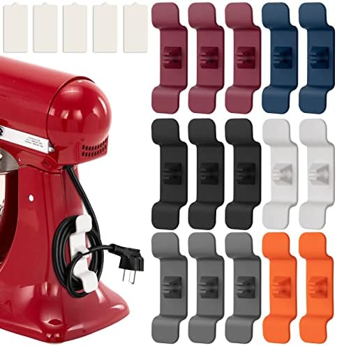 15 Pack Twine Organizer，Twine Holder, Twine Hider for Kitchen Home equipment, 5 Spare Glue Included, Cable Organizer Wire Storage Twine Wrap for Small Home equipment, Blender, Air Fryer, Espresso Maker, Mixer