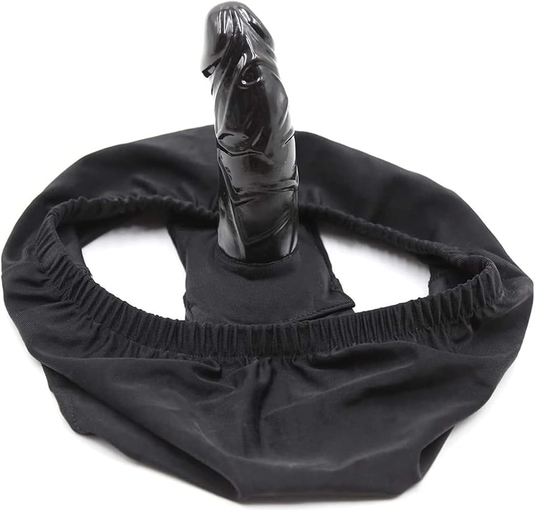 Chastity Belt Strap-On Dildo Pants Underpants with a Removable 13cm Silicone Dildo G spot Anus Stimulator Vagina Masturbator for Men Women Lesbian Couples Black