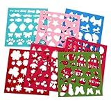 Healeved 7 Stück Wollfilzform Nadelfilzschablonen Selbstgemacht Bastelschablonen für Filzen mit Kindern Strukturierter Filz Vielseitig für Kleidung Hüte Accessoires