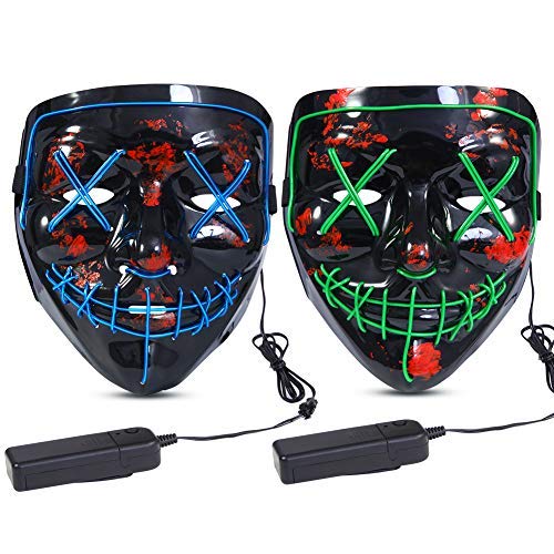 Buy Lumiparty Halloween Scary Mask LED Mask LED Purge Mask [2PACK] LED