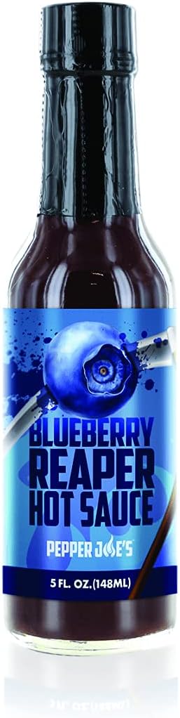 Pepper Joeโs Blueberry Carolina Reaper Hot Sauce โ Premium Carolina Reaper Hot Sauce โ Made with a Worldโs Hottest Chili Pepper and Ripe Blueberries โ 5 Ounces