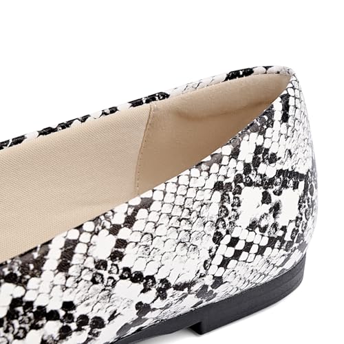 Image of MUSSHOE Pointed Toe Flats for Women, Comfortable Business Casual Work Shoes, Slip On Loafers with Arch Support, Office Walking Flats for All Day Standing