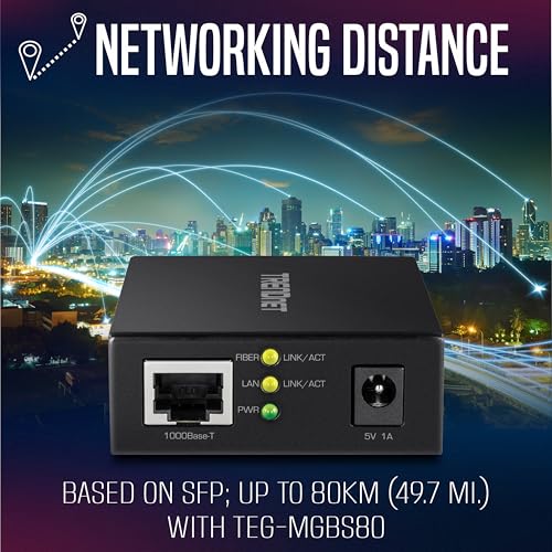 Image of TRENDnet 1000Base-T to SFP Fiber Media Converter, Compact Design, 1000Base-T RJ-45 Port, 1000Base-SX /Lx SFP Slot, Mini Gbic, Multimode, Single-Mode, Full-Duplex Mode, Dual Speed SFP, TFC-GSFP
