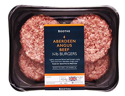 Booths British Aberdeen Angus Beef Quarter Pounder Burgers 454g