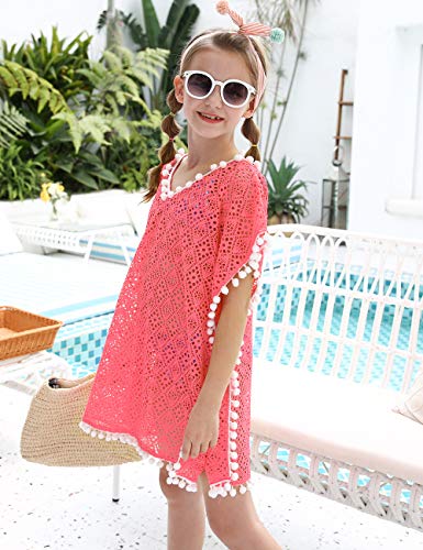 Swimsuits Coverups for Girls with Cute Pompom Tassel One Size 6-12 Years3