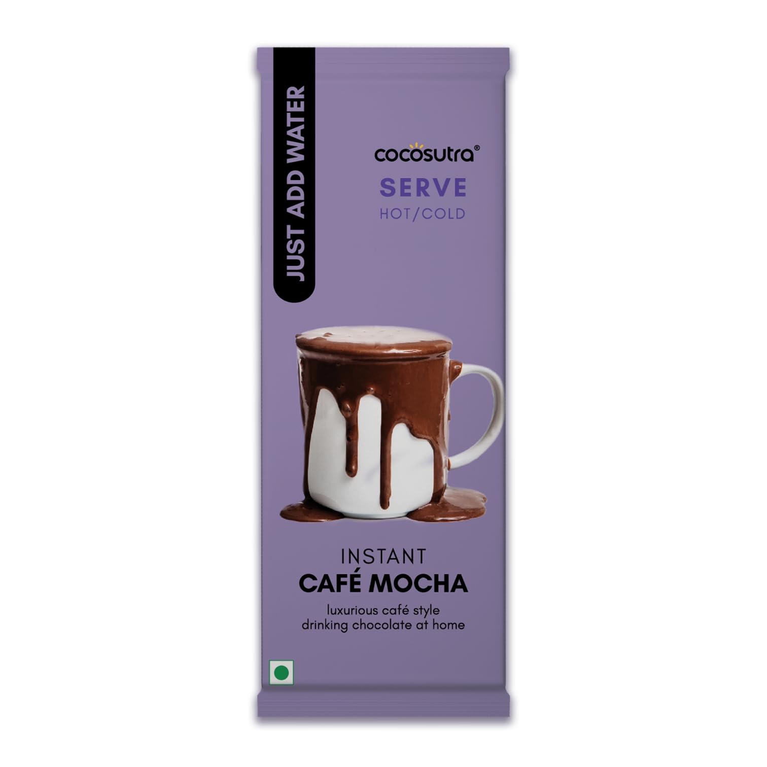 Cocosutra Instant Cafe Mocha | Just Add Water Drinking Chocolate Powder | Travel Friendly | Coffee with Milk Premix | Hot & Cold | 36g