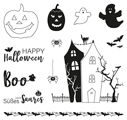 Rayher Clear Stamps-Halloween, 102.5x97mm, 13 Motifs, tab-Bag 1sheet, 50252000, Photopolymer, Natural, 15 - Image 2