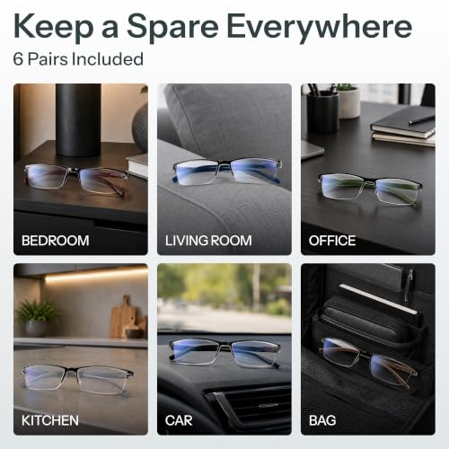 Image of Gaoye Executive Style Reading Glasses Men - Durable Readers with Blue Light Filtering- Comfortable Fit with TR90 Frames