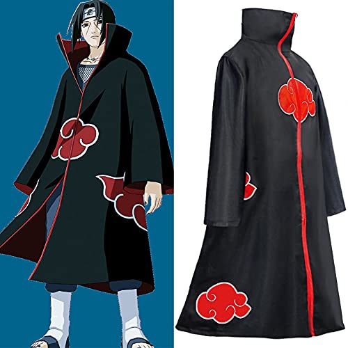 Akatsuki cloak for kids and adults, unisex, cosplay costume, Halloween, Christmas, party costume, cape with headband, ring, Kakashi Kunai and Ninja Shuriken - Image 3