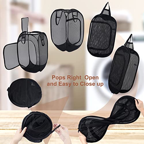 Simplized Popup Laundry Hamper (1 & 2 Pack) Foldable Pop-Up Mesh Hamper Dirty Clothes Basket W Carry Handles (Zippered Popup - 1 Pack) #TOP2