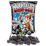 Naughty List Coal Christmas Candy, Funny Gag Gift Gummies, Sour Strawberry Flavored, Stocking Stuffer Treats, 4 Ounces