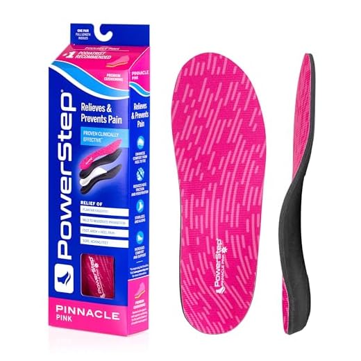 Powerstep Women's PINNACLE PINK Shoe Insoles, Women's 8-8.5 / Men's 6-6.5