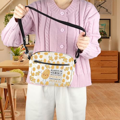 BDPWSS Potato Gift For Potato Lover Gift Always Be Yourself Unless You Can Be A Potato Crossbody Bag Food Lover Farmer Gift3