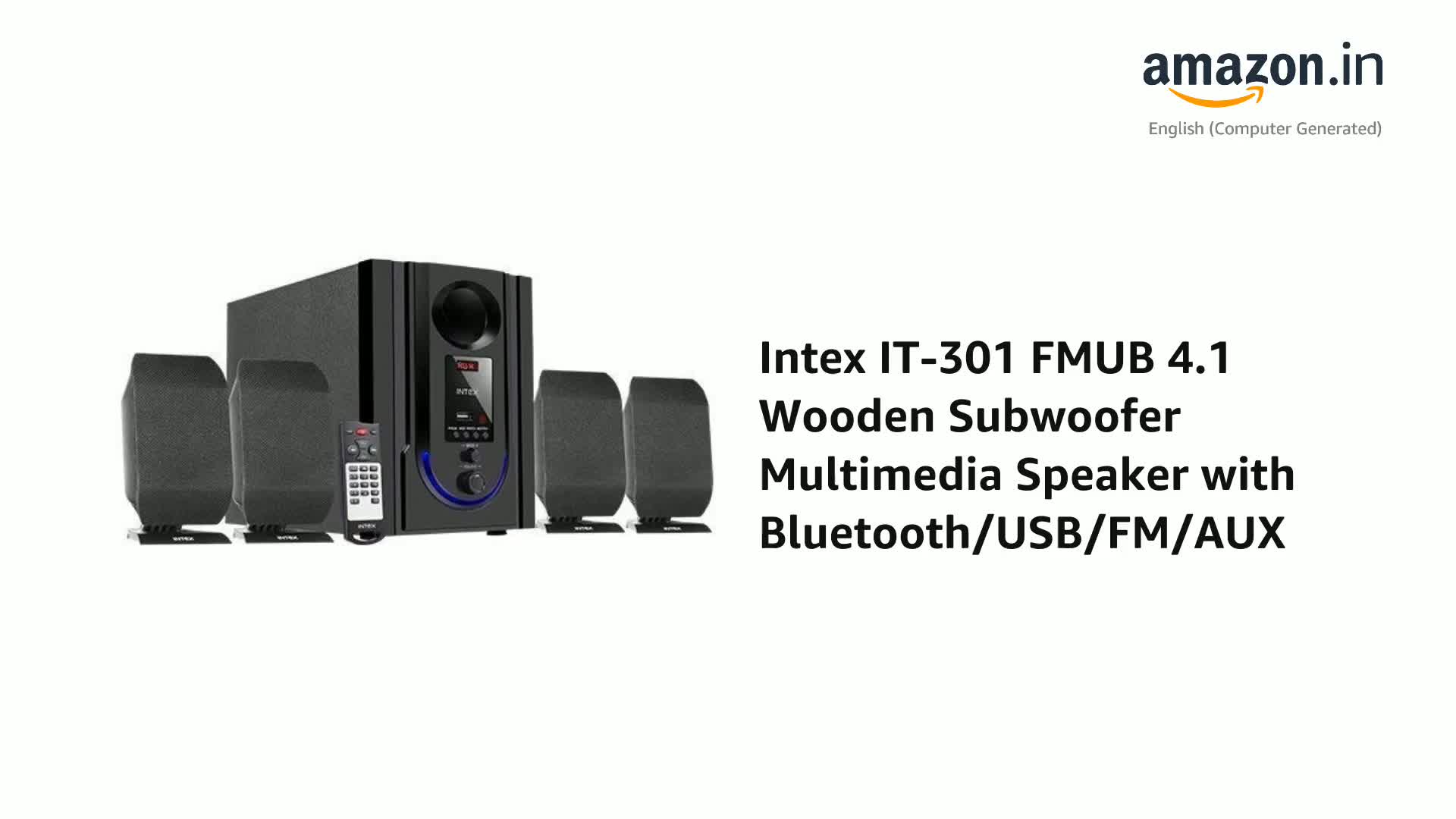 Bluetooth Speaker Audio Speaker Intex 301 N Fmu Remote Black Intex