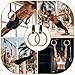 Cupbunny Wooden Gym Rings with 9ft Double-Layer Numbered Straps Quick Adjust. 1.25” Olympic Rings for Home Gym Small Apartment Hotel Camping Full Body Workout Calisthenics Strength Training Body
