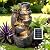 KAISOKU 5-Tiers Solar Powered Cascading Rock Jar Water Fountain Outdoor, 31.7" H Outside Fountains and Waterfalls with 4 LED Lights for Patio, Deck, Porch, Backyard and Home Art Docor