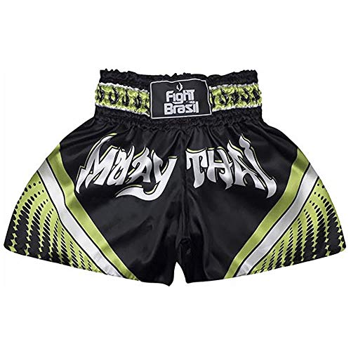 Short Calção Muay Thai - Athrox - Pre/Verde - G