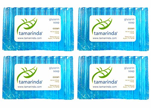 Tamarinda Ocean Glycerin Soap - Four 4.25 oz bars.