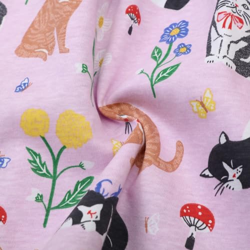 Image of Girls Cotton Long Sleeve Casual Cartoon Appliques Striped Jersey Dresses