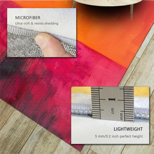 Tapis de sol antidérapant lavable rose rouge et orange