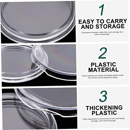 Cápsulas para Monedas 25mm Estuche Transparente de Plástico miniatura 4