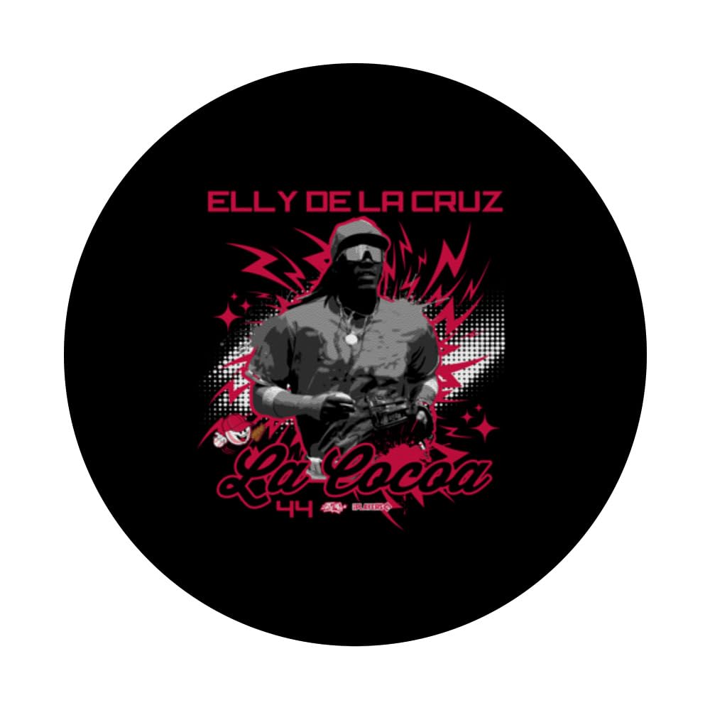 Elly De La Cruz Cincinnati Baseball Sket One x MLB Players PopSockets Swappable PopGrip, Black - Image 3