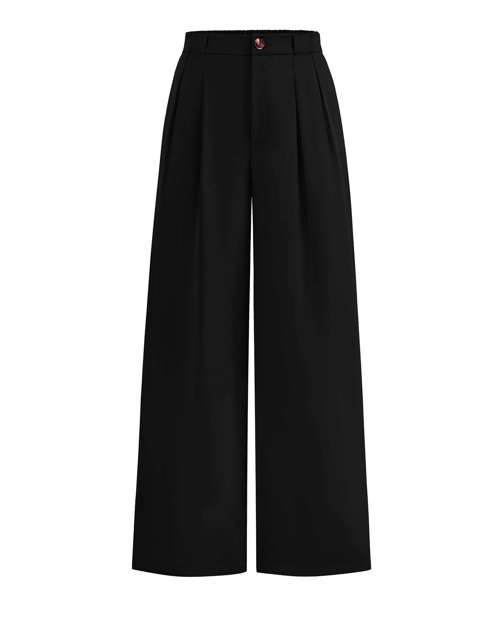 KIRUNDO Wide Leg Dress Pants for Women High Waisted Office Work Trousers Business Casual Slacks Button Flowy Palazzo Pant