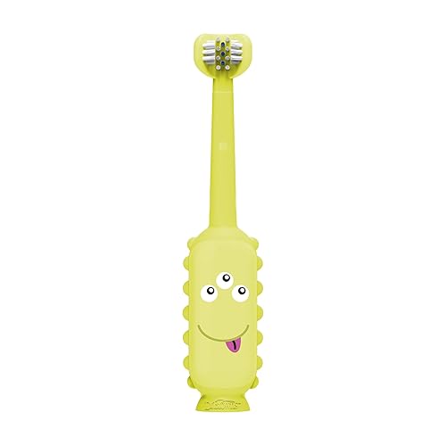 Miniatura 31 de Dr. Brown's ToothScrubber - Juego de cepillos de dientes para niños pequeños, monstruo con pasta de dientes sabor fresa Paquete de 2, juego