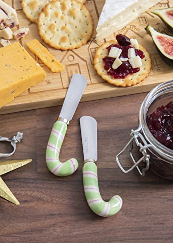 KitchenCraft Nussknacker Sammlung Bambus-Käse-Set, 4 Stück, Geschenk-Box, Keramik, braun