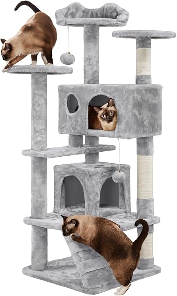 Yaheetech Tiragraffi 139 cm con 3 poli e 2 grotte