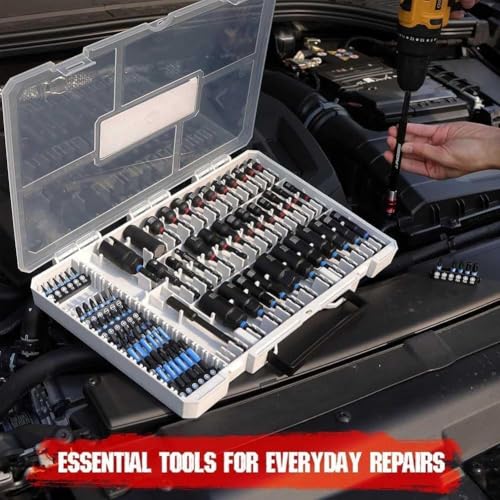 80pc Magnetic Impact Nut Driver Set, adaptery gniazda stalowego S2 i uchwyt na bity do konstrukcji warsztatu garażowego DIY, trwałe pudełko do przechowywania