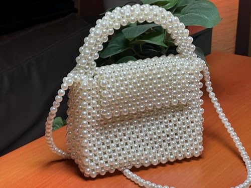 Image of Mahalakshmi Crystal Purses For Women | Pearl Beaded Crossbody Bags For Ladies Girls. Handmade purse for girls and women