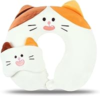 Vista 8 de Almohada de cuello para niños para viajar con máscara de ojos para dormir, bonita almohada de cuello de viaje, almohada de espuma viscoelástica