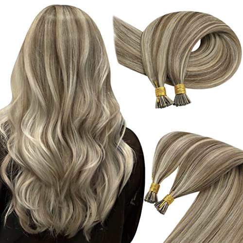 I Tip Hair Extensions Brown Highlights Stick Tip Hair Extensions Human Hair Pre Bonded Hair Extensions Itip Human Hair Extensions Highlights Invisible 14inch 50g/pack