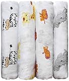 CuddleBug Mantas de Muselina Unisex - Paquete de 4 - Sabanas