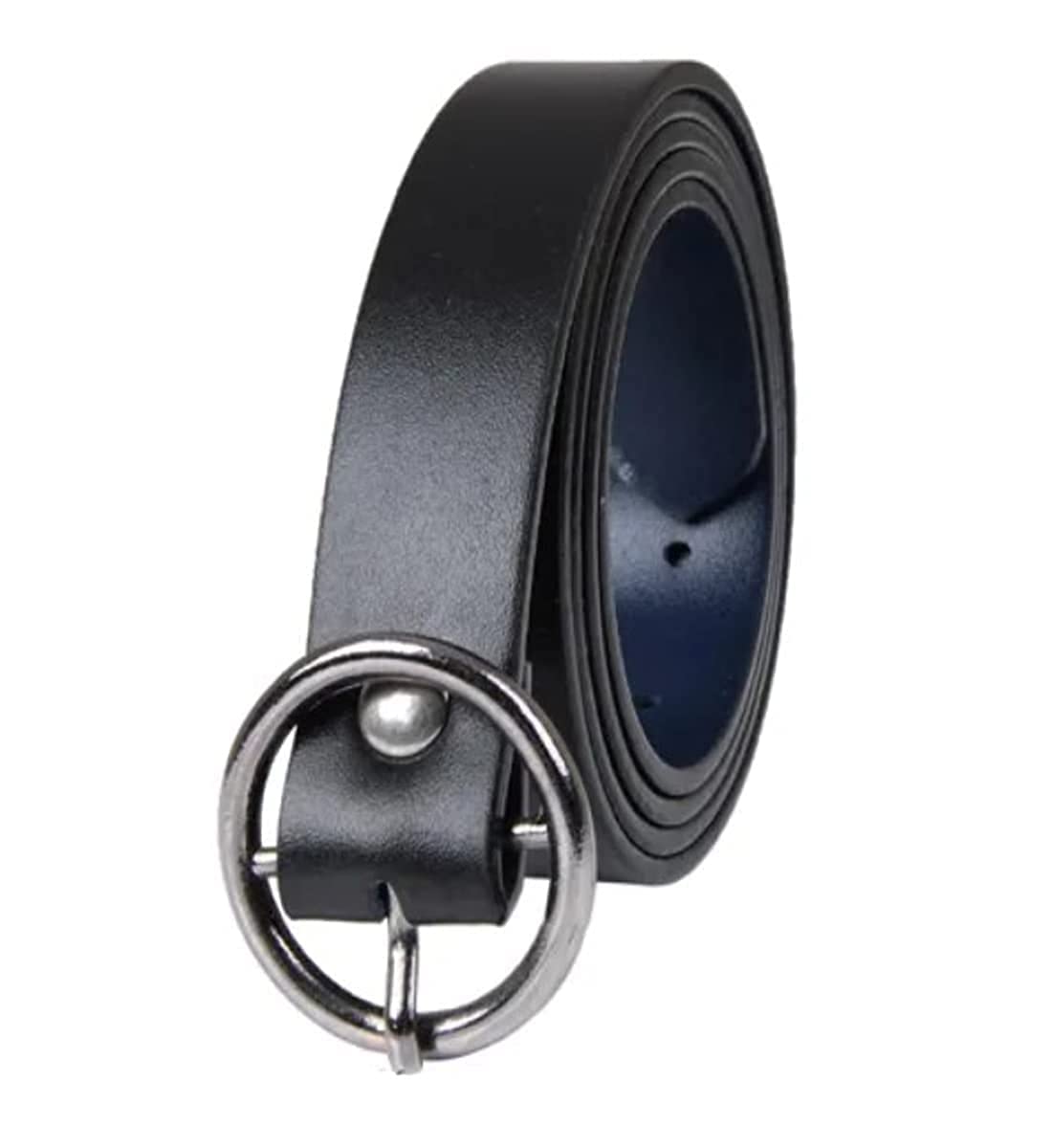 Women's Girl's PU Leather Casual Formal Dresses Belt Single O-Ring Design Buckle Belt Fits On Upto 36 Inch waist(Free Size)