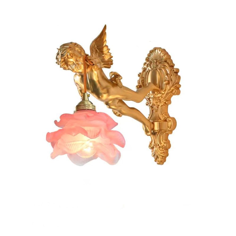 SXECAEPS Brass Wall Lamp LED - American Retro Style for Living Room, Bedroom, Aisle and Corridor Lighting