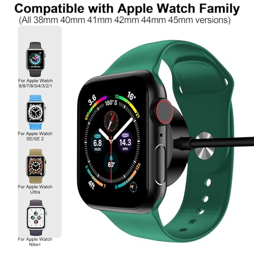 Image of 𝟐𝟎𝟐𝟔 𝐔𝐩𝐠𝐫𝐚𝐝𝐞𝐝 for Apple Watch Charger Magnetic Fast Charging Cable [Portable] Magnetic Wireless Charging Compatible with iWatch Series Ultra /10 /9 /8 /7 /6 /SE /SE2 /5 /4 /3-[1.6FT] Black