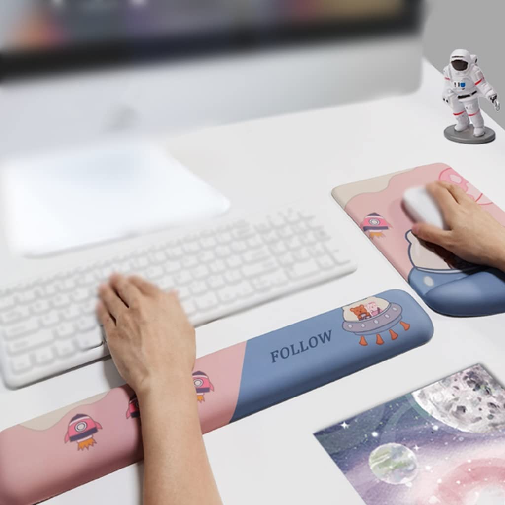Poggiapolsi per tastiera, tappetino per mouse in silicone, staffa di supporto creativa per computer, grazioso poggiapolsi personalizzato per ufficio, design ispessito per una digitazione confortevole