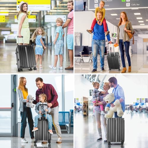 Image of Zipperless Luggage 20 Inch, Airline Approved Carry-On Luggage 22x14x9, 9H Scratch-Proof PC Hardshell, Aluminum Frame, 360 Spinner Wheels, Black