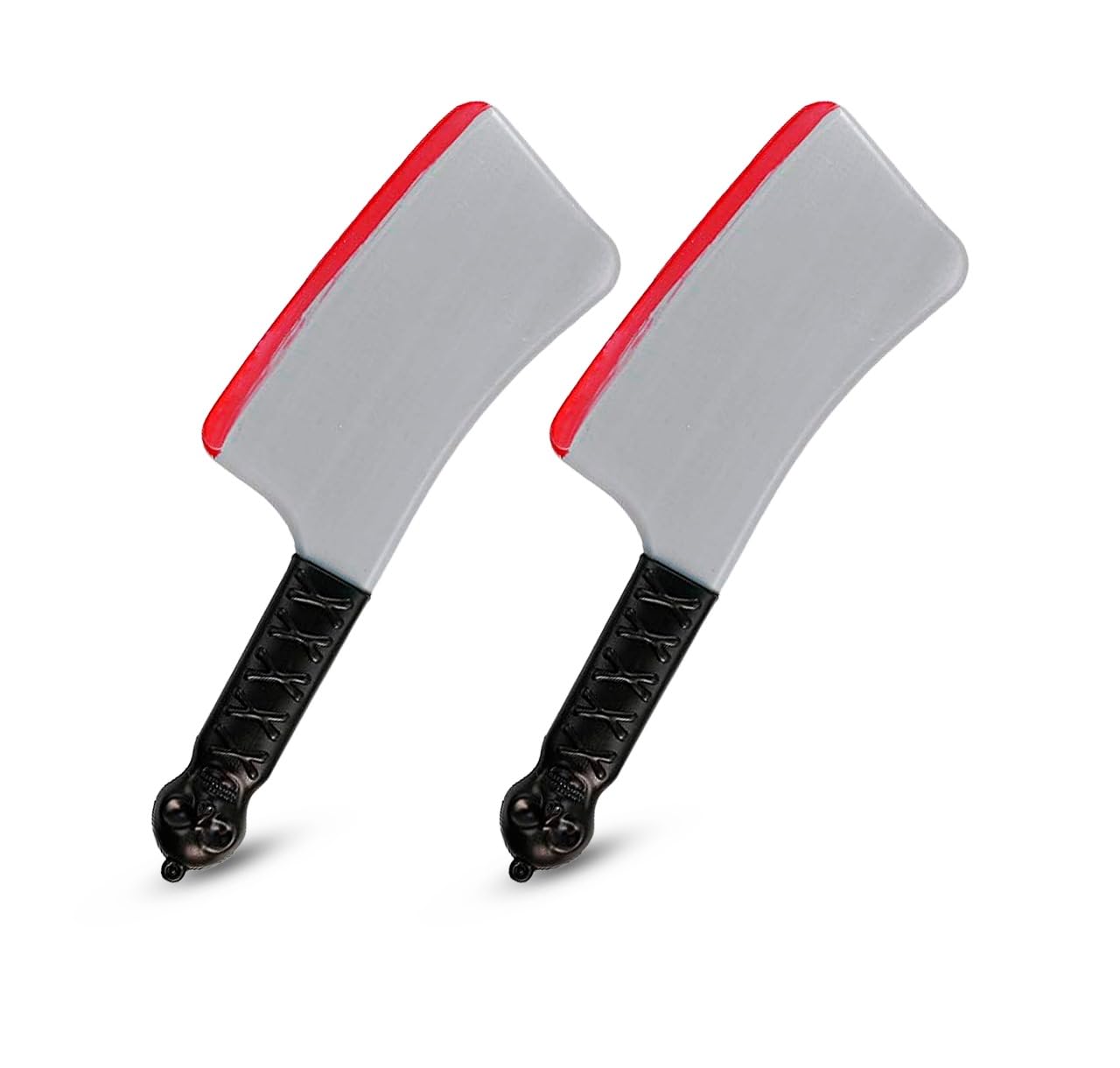 2 Pack Halloween Fake Knife Prop, Realistic Bloody Knives Machete Cleaver & Pitchfork Party Supplies Tricksters Horror Prank Toy Fancy Dress Up Costume Party Accessory (Blooded Cleaver (2 Pack))