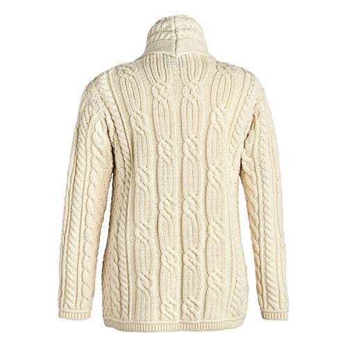 Merino Wool Cable Knit Irish Shawl Cardigan Sweater for Women Made in Ireland3