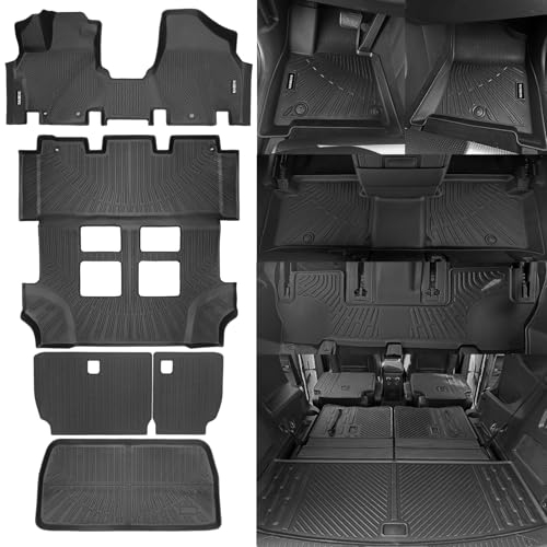 Naibeve Floor Mats for 2011-2017 Honda Odyssey- All Weather Custom Fit for Honda Odyssey Floor Mats & Cargo Mats & Backrest Mats Waterproof Interior Accessories