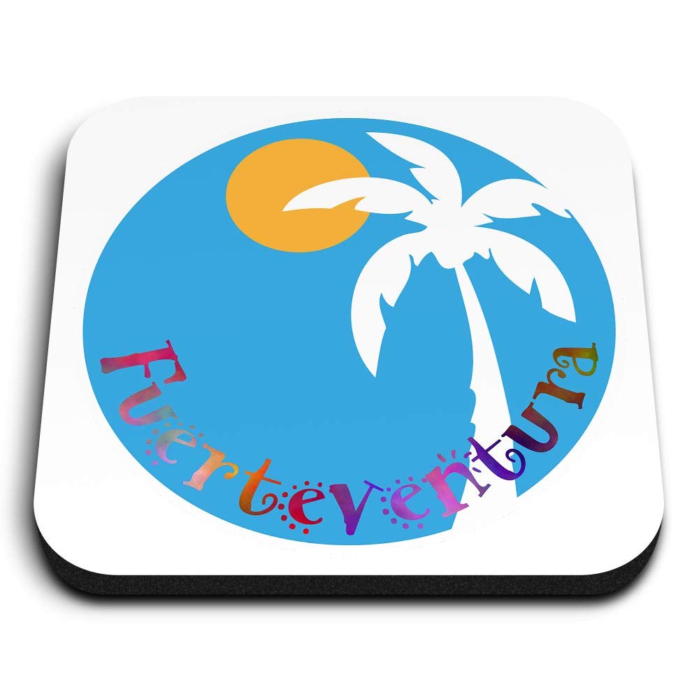 Destination Vinyl Ltd Multicolor 1 X Square Mdf Fridge Magnet - Fuerteventura Spain Sun Spanish 9180