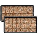 Mibao 高耐久ラバーブーツトレイ 隆起したリップ付き 防水靴収納マット 玄関用 屋内/屋外兼用 滑り止め 靴クリーニングマットトレイ イエロー 16 x 27.5インチ 2パック