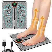 Fussmassagegerät EMS, Fußmassagegerät Elektrisch mit 8 Modi und 19 Intensitäten, Faltbares und Tragbares Elektrisches Fußmassagegerät für Die Durchblutung Muskelschmerzen Linderung für den Heim