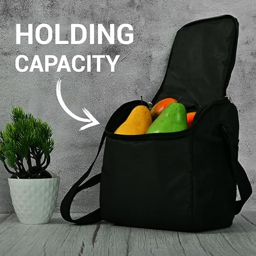 Image of Femora Borosilicate Glass Container Lunch Box with Bag for Office, School, Black, Square, 300 ML (3 Container+ 1 Bag)