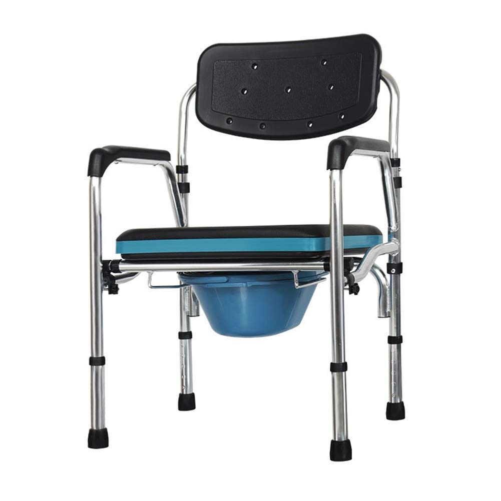 BHGFYXBS Commode Chair Toilet Chair Elderly Toilet Seat Aluminum Alloy Mobile Pregnant Women Toilet Chair Folding Commode Chair Disabled Bath Chair,