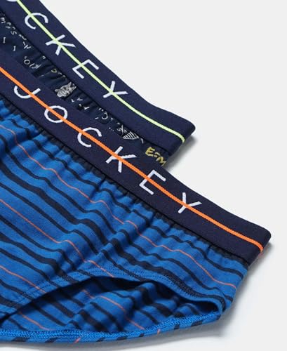 Image of Jockey NB01 Boy's Super Combed Cotton Elastane Stretch Printed Brief with Ultrasoft Waistband (Pack of 2)