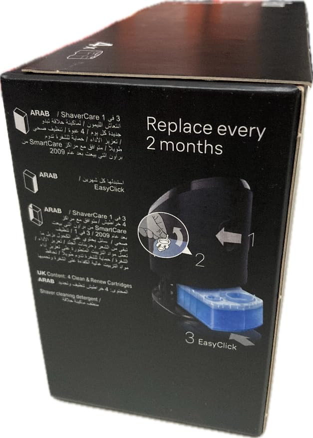 Braun Recambios 3 en 1 para centro de limpieza SmartCare, limpian diez veces mejor que el agua, fórmula 3 en 1 con olor a limón fresco, limpieza higiénica, paquete de 4